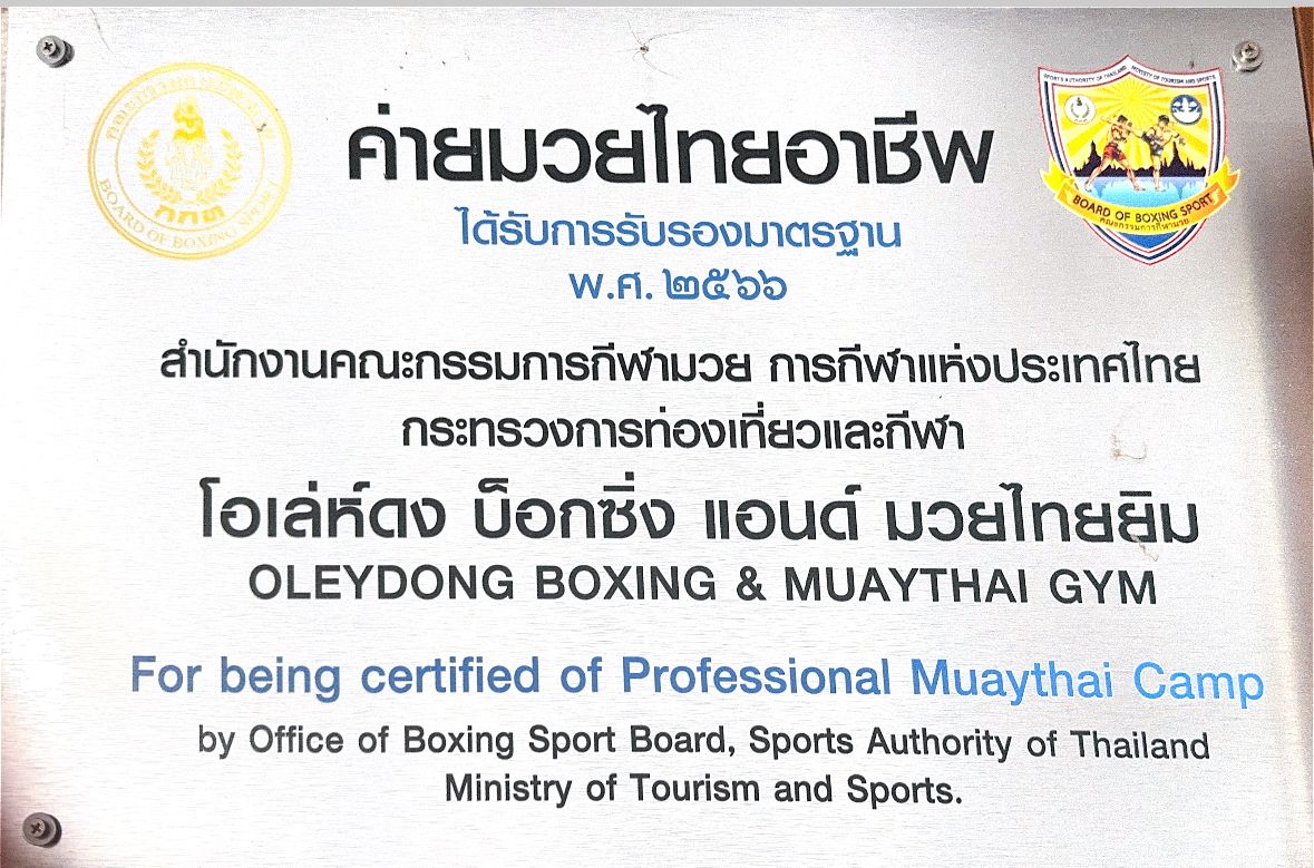 Professional Muaythai Camp Certificate